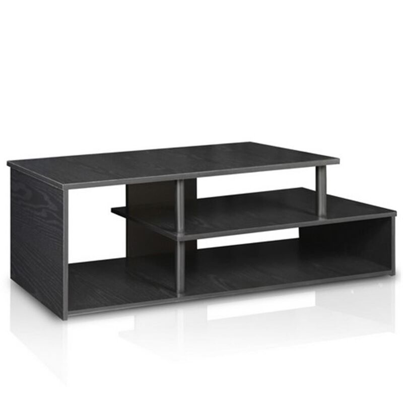 Furinno Econ Low Rise TV Sd, Black Wood  15 x 48.7 x 14.6 in.