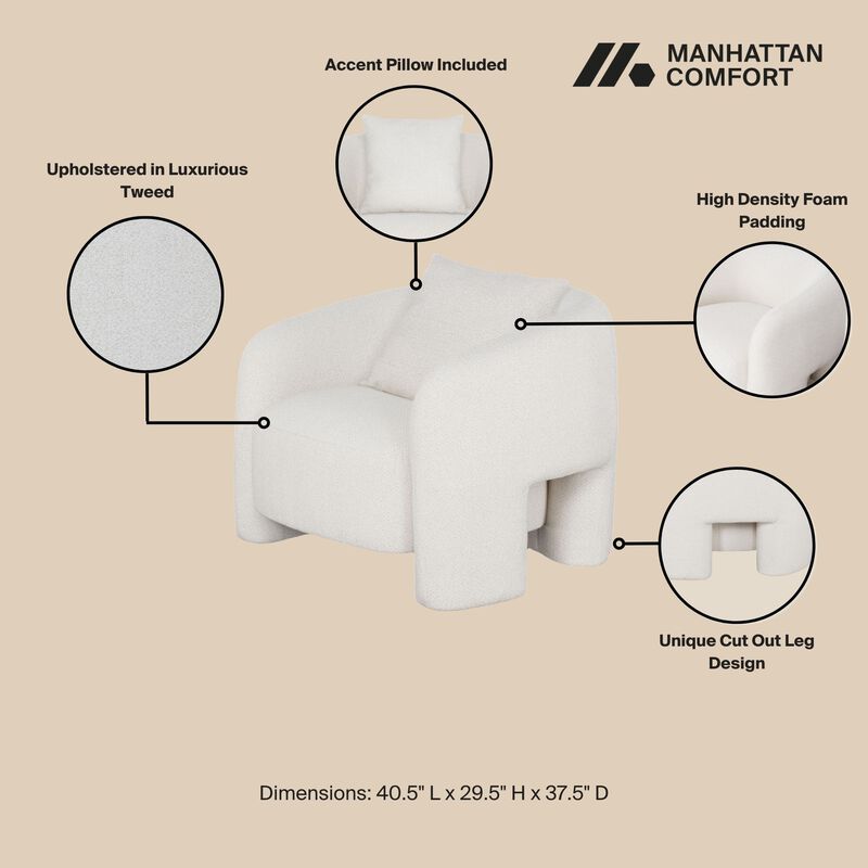 Sylvia Ivory Sofa and Accent Chair Set