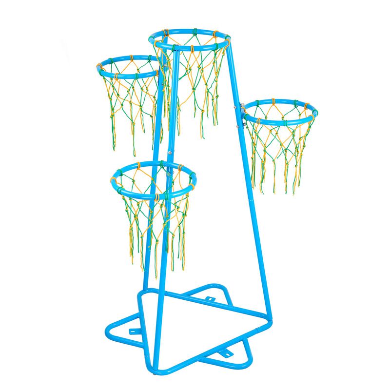 Adjustable Basketball Hoop for Kids &ndash; 4-Hoop Stand with Portable Base, Indoor Outdoor Sports Toy for Toddlers & Preschoolers