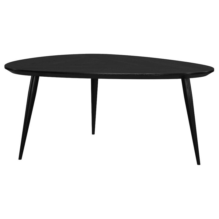 Coaster Odessa Triangular Solid Wood Coffee Table Black