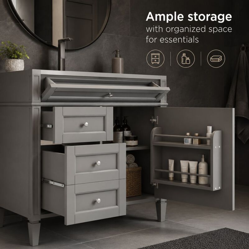 36" Bathroom Vanity Without Top Sink image number 4