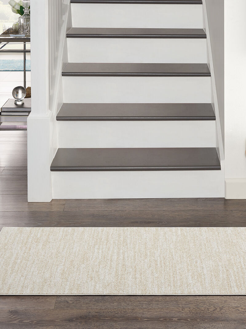 Nourison Essentials NRE01 Ivory/Beige 2'2" x 10' Rug image number 8