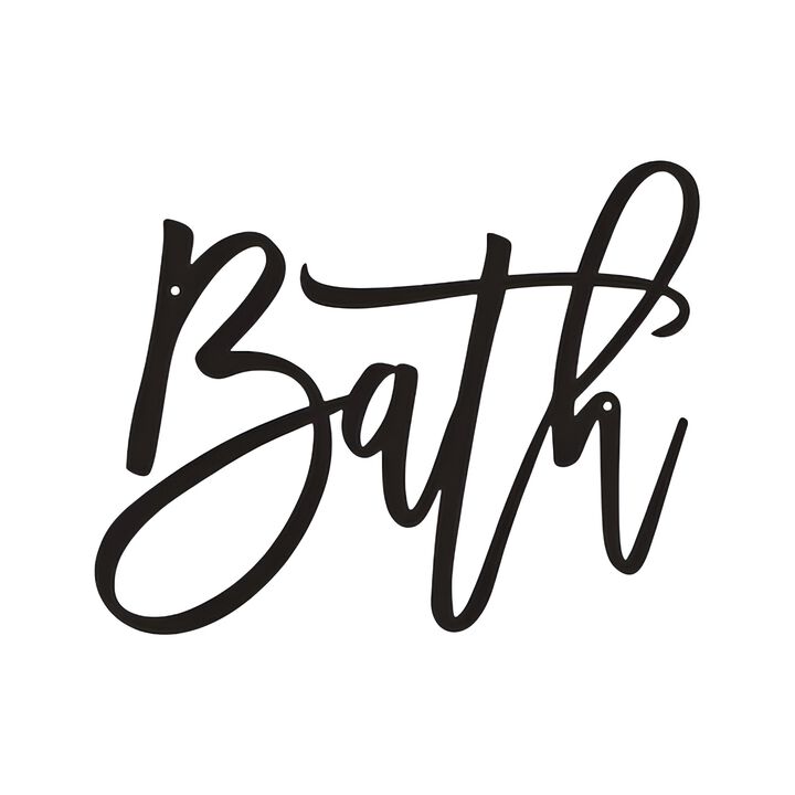 Metal BATH Letter Wall Art, Bathroom Decor Accent, Decorative Wall Sign