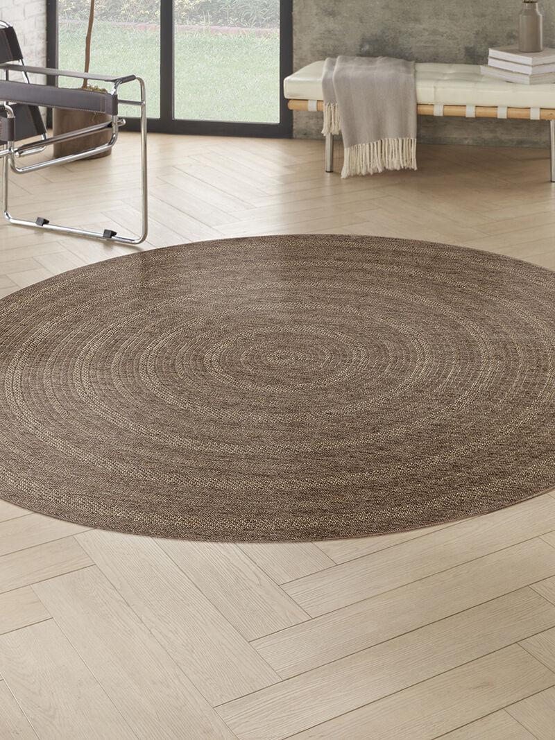 Tulum TLM04 Brown 8' x Round Rug
