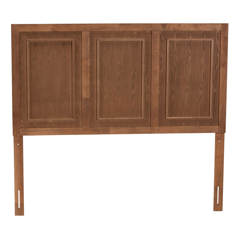Baxton Studio Giordano Classic and Traditional Ash Walnut Finished Wood Queen Size Headboard