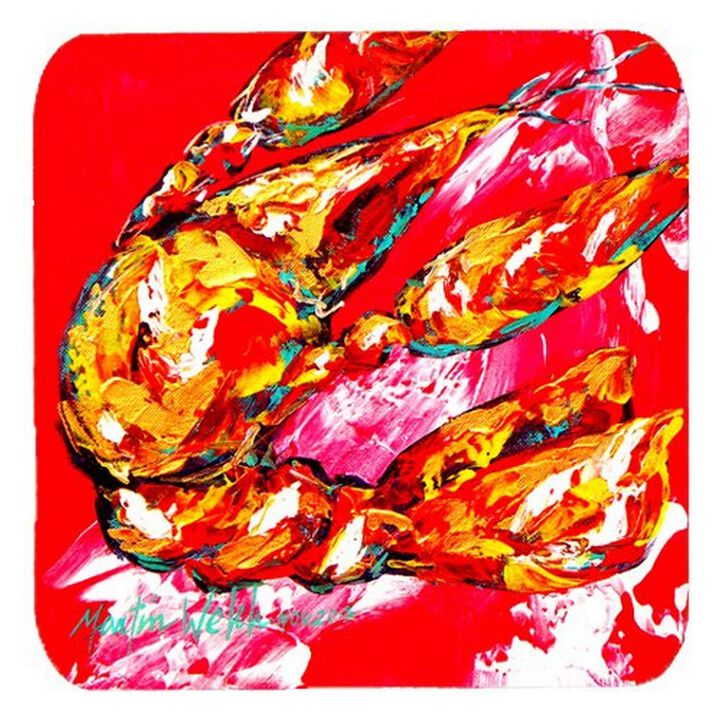 Caroline's Treasures MW1067FC Crawfish Too Hot Foam Coasters (Set of 4), 3.5 H x 3.5 W, Multicolor