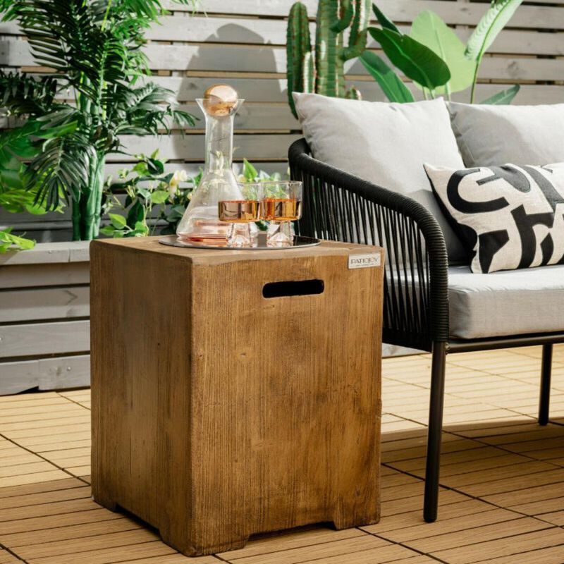 Hivvago 16 Inch Outdoor Hideaway Table Cover for Standard 20 LBS Propane Tank-B