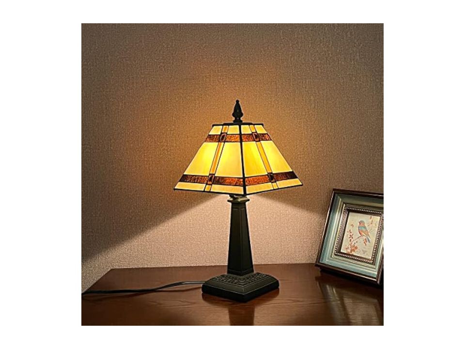 Tiffany Style Stained Glass Accent Lamp For Living Room Bedroom Home Office