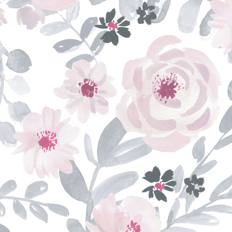 Bedtime Originals Blossom Fitted Mini Crib Sheet - Pink, Gray, White, Floral