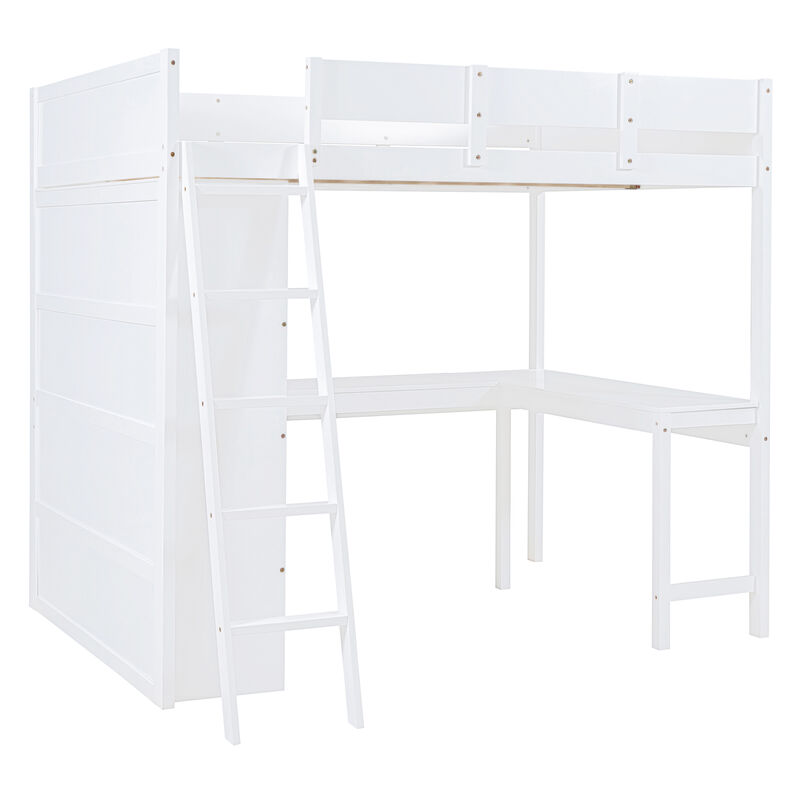 Merax Loft Bed with Desk and Shelf
