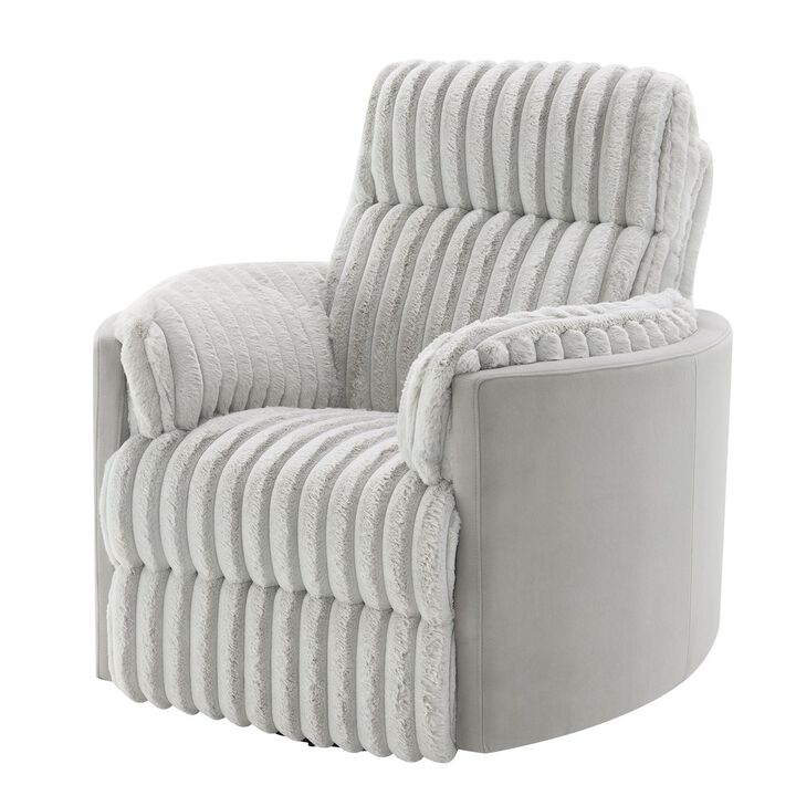 Acme Furniture Emee Glider Recliner Swivel in Gray Corduroy