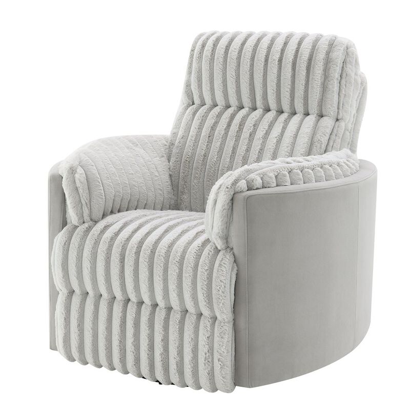Acme Furniture Emee Glider Recliner Swivel in Gray Corduroy