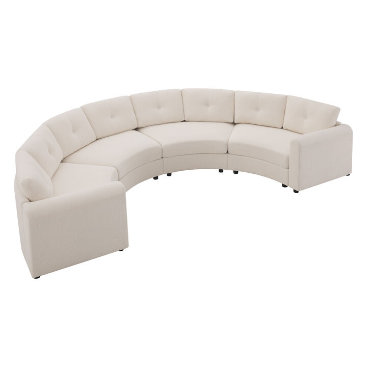 Merax Curved Modular Sectional Sofa with Customizable Layout, High-Resilience Foam & Pocket Spring Seats