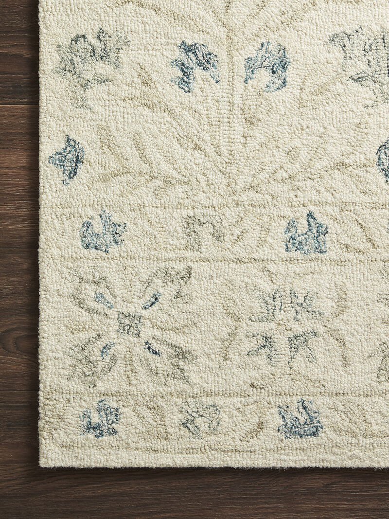 Norabel NOR02 Ivory/Grey 3'6" x 5'6" Rug