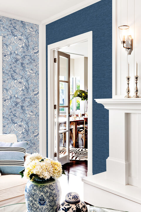 Beaufort Light Blue Peony Chinoiserie Wallpaper (Set of 2)