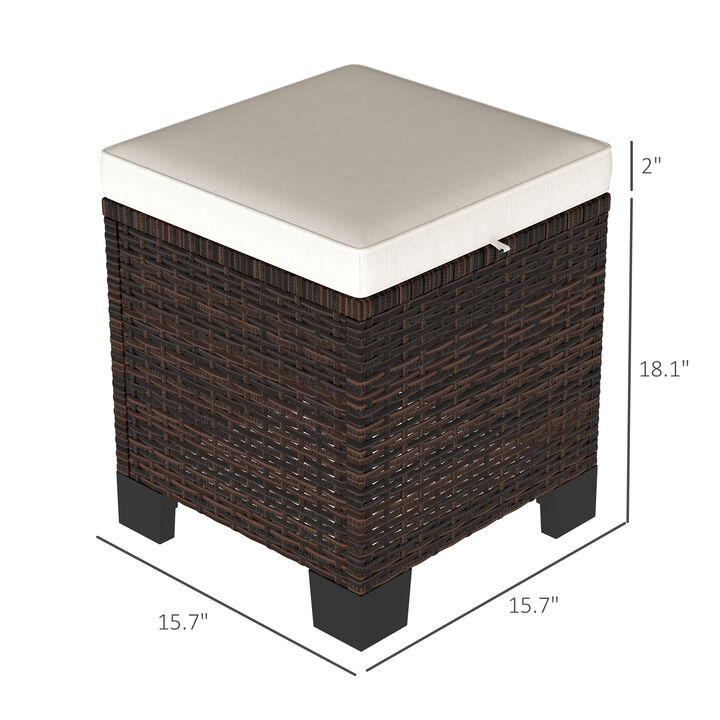 Set Of 2 Outdoor Ottomans With Cusions For Outdoor Seating