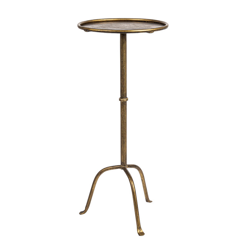Metal Martini Cocktail Table, Antique Brass image number 0