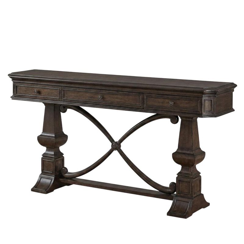 Liberty Furniture Providence Park Sofa Table for Living Room - Chateau Brown image number 0
