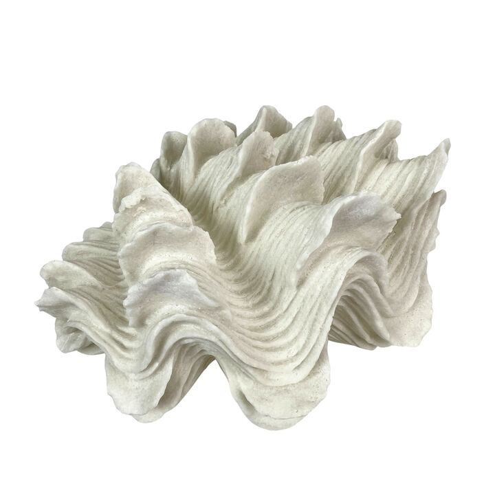 Squamosa Clam Accent Lamp Resin Shell Table Light 13" White Coastal D&eacute;cor