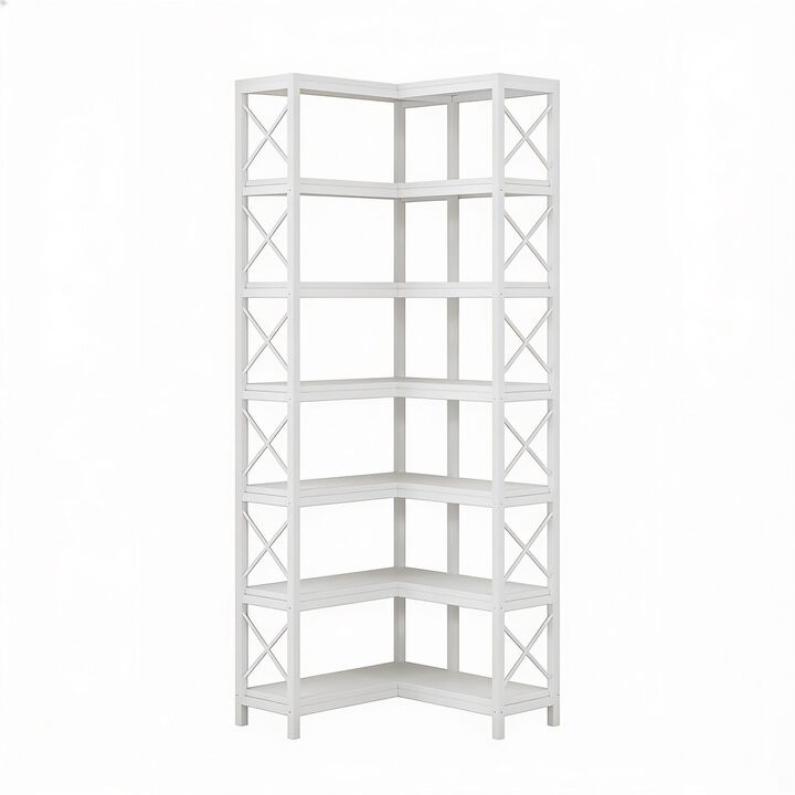 Tribesigns 7-Tier Corner Bookshelf Corner Bookcase