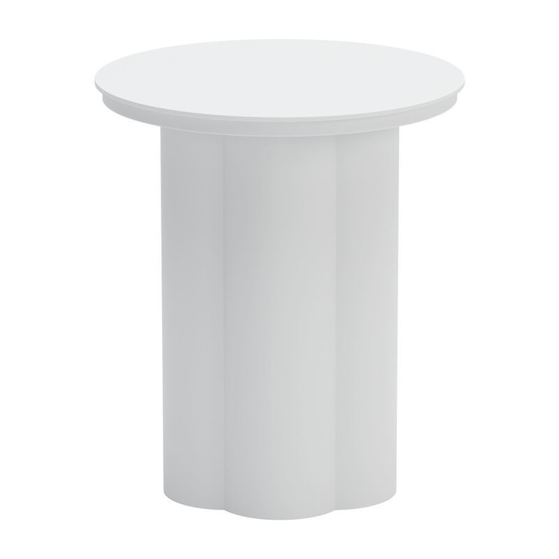 HomeRoots 19" White Aluminum Round Pedestal End Table image number 2