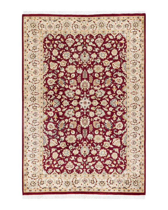 Mogul, One-of-a-Kind Hand-Knotted Area Rug  - Red, 4' 2" x 6' 1"
