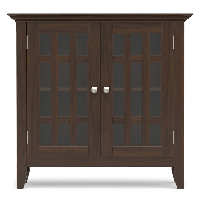 Bedford SOLID WOOD 32 inch Wide Transitional Low Storage Media Cabinet in Dark Tobacco Brown image number 3
