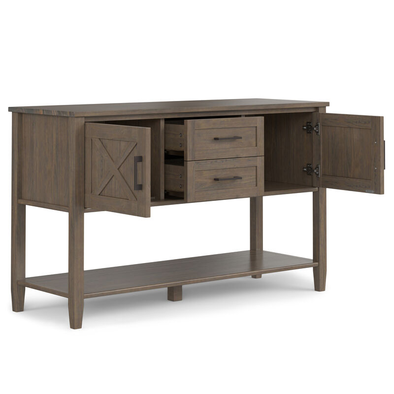 Ela SOLID WOOD 48 inch Wide Transitional Console Table in Smoky Brown
