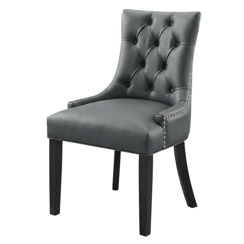 Tufted Vegan Leather Upholstered Dining Chair for Dining Room, Tan image number 1