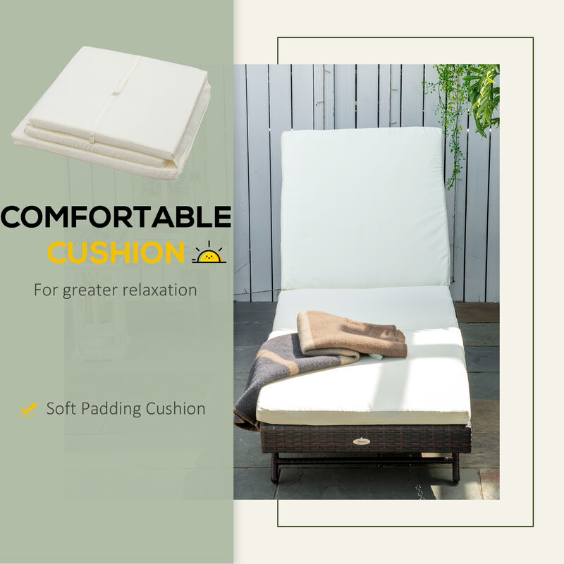 Hivvago PE Rattan Patio Chaise with Reclining Backrest image number 5