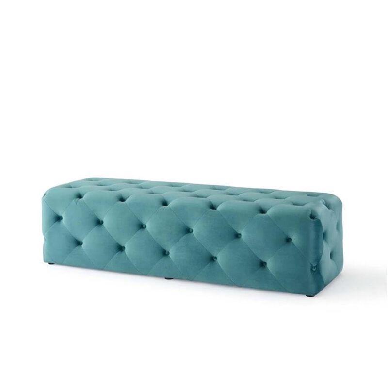 Modway EEI-3770-SEA Anthem 60" Tufted Button Entryway Performance Velvet Bench, Sea Blue image number 2