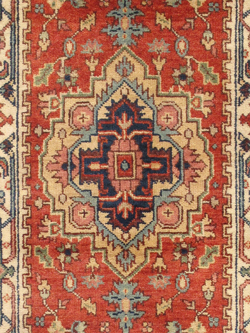 Pasargad Home Serapi Hand-Knotted Rust/Ivory Wool Area Rug. image number 1