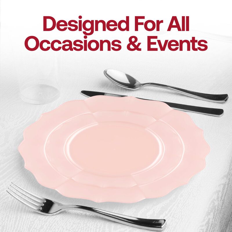 Pearl Pink Round Lotus Plastic Wedding Value Set (120 Sets) image number 6