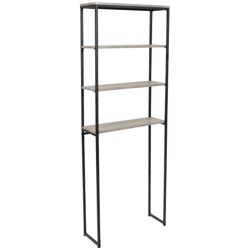 Sunnydaze 4-Tier Industrial Over-the-Toilet Storage Shelf