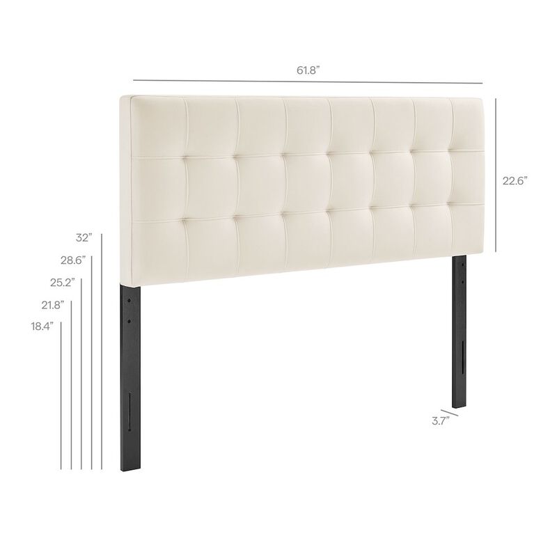 Lily Stain-Resistant Performance Velvet Queen Size Headboard image number 1