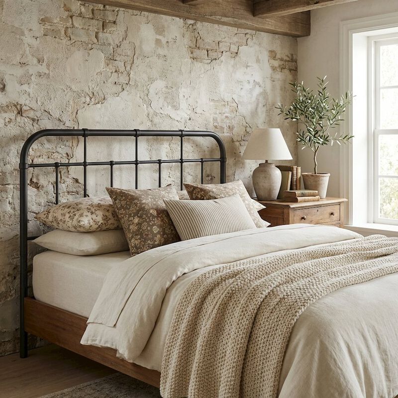 Metal King Headboard with Sturdy Frame and Sleek Minimalist Design image number 2