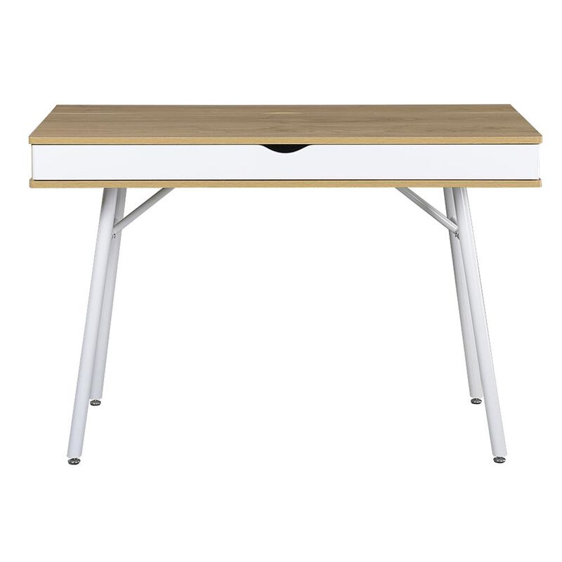 Modern Multi Storage Computer Desk with Storage. Color: Pine