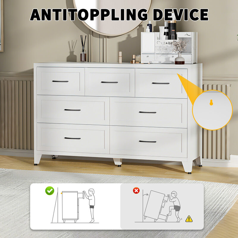 Pelkan 7-Drawer Metal Dresser image number 4