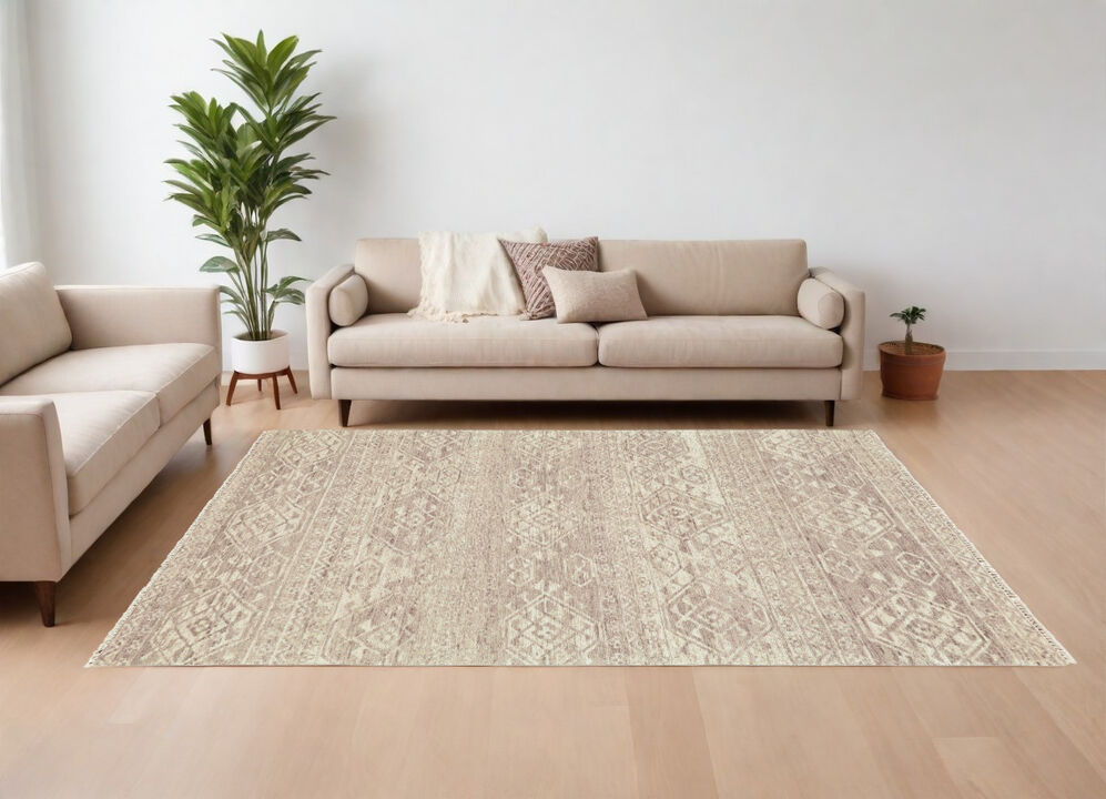HomeRoots Wool Southwestern Hand Knotted Area Rug