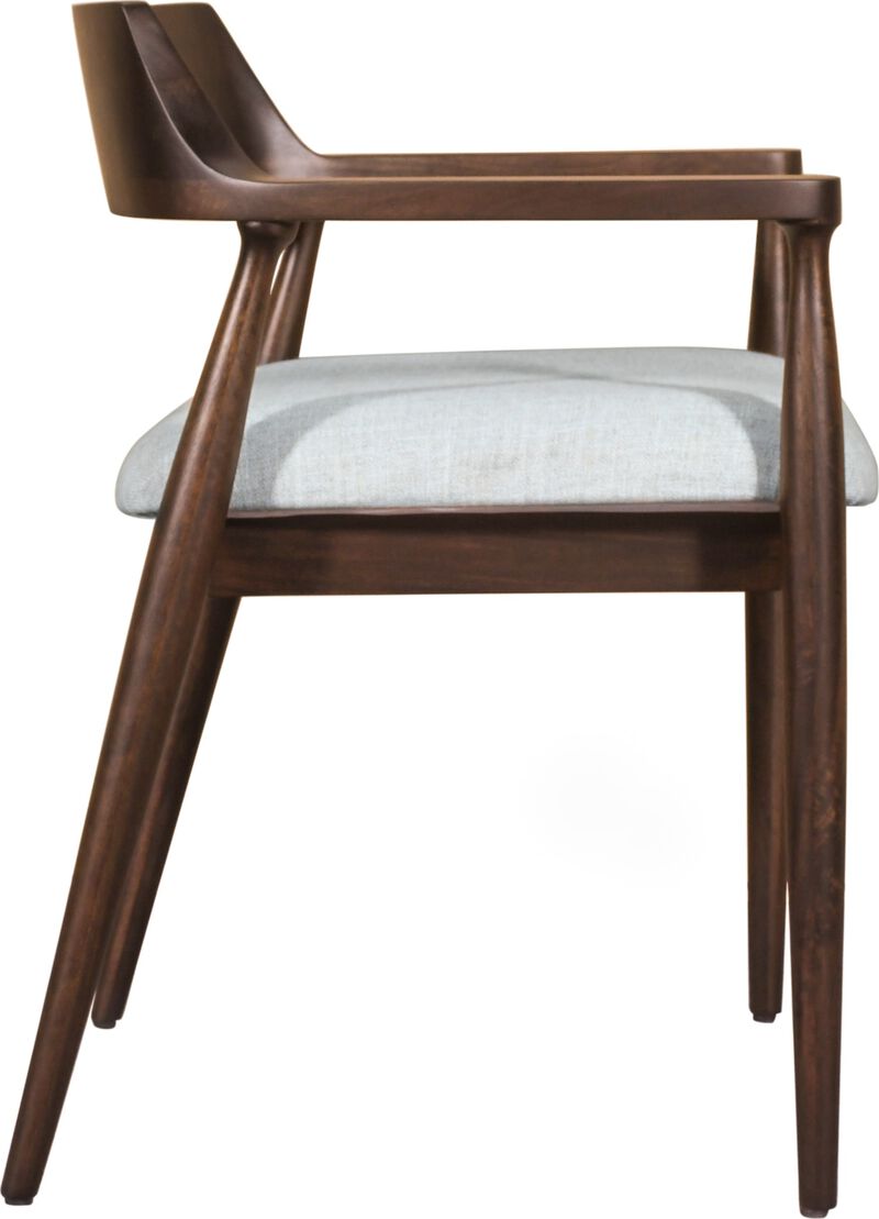 Amaroo Solid Mango Linen Upholstered Dining Arm Chair in Honey Date