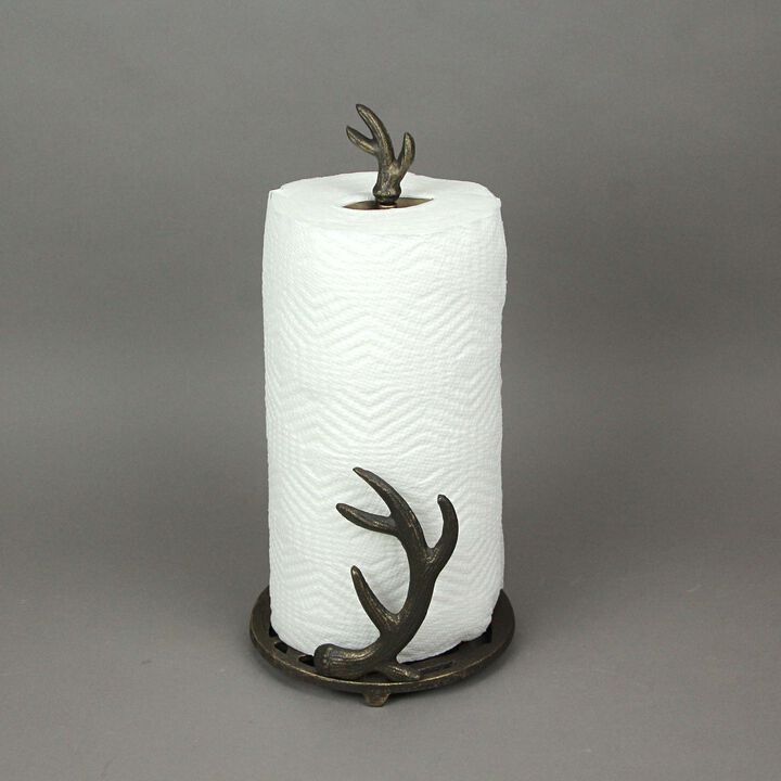 Cast Iron Antler Paper Towel Holder Countertop Deer Cabin Theme Kitchen Decor