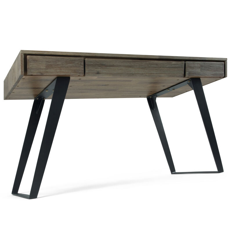 Lowry SOLID ACACIA WOOD Modern Industrial Wide Desk image number 7