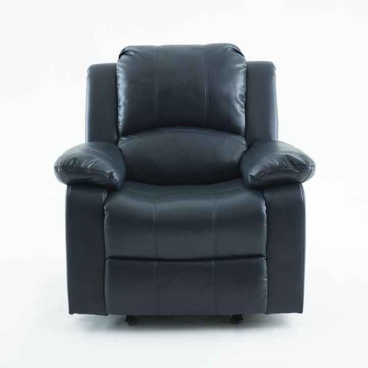 Comfort Pointe Clifton Midnight Blue Leather Gel Glider Rocker Recliner