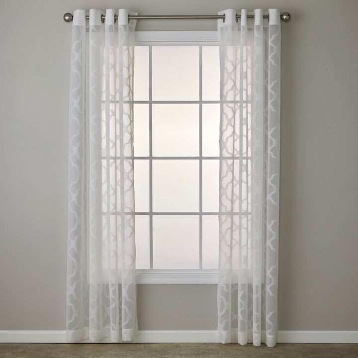 SKL Home By Saturday Knight Ltd Miranda Window Curtain Panel - 56X63", White