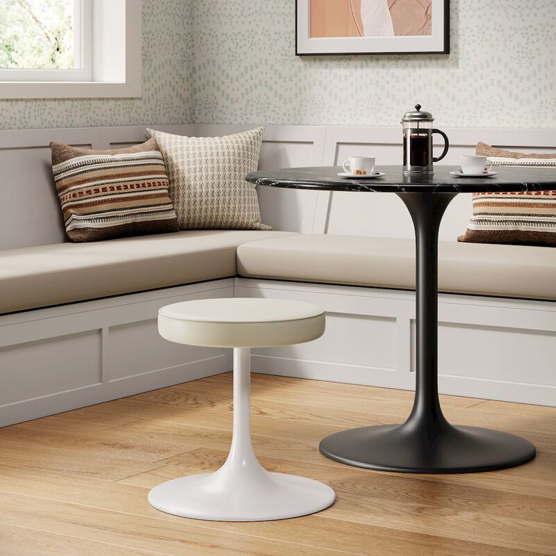 Lippa Vegan Leather Round Stool image number 5