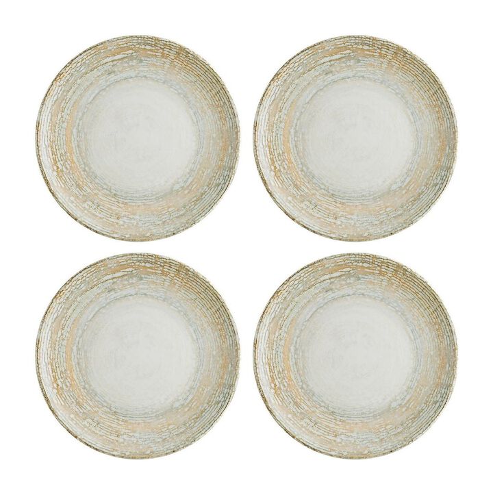 Patera dia.7.5" Round Decorated Porcelain Plate (Set of 4)