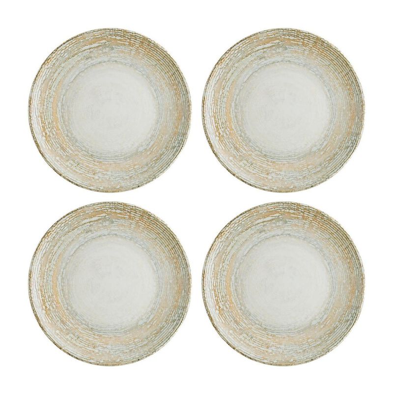 Patera dia.7.5" Round Decorated Porcelain Plate (Set of 4)