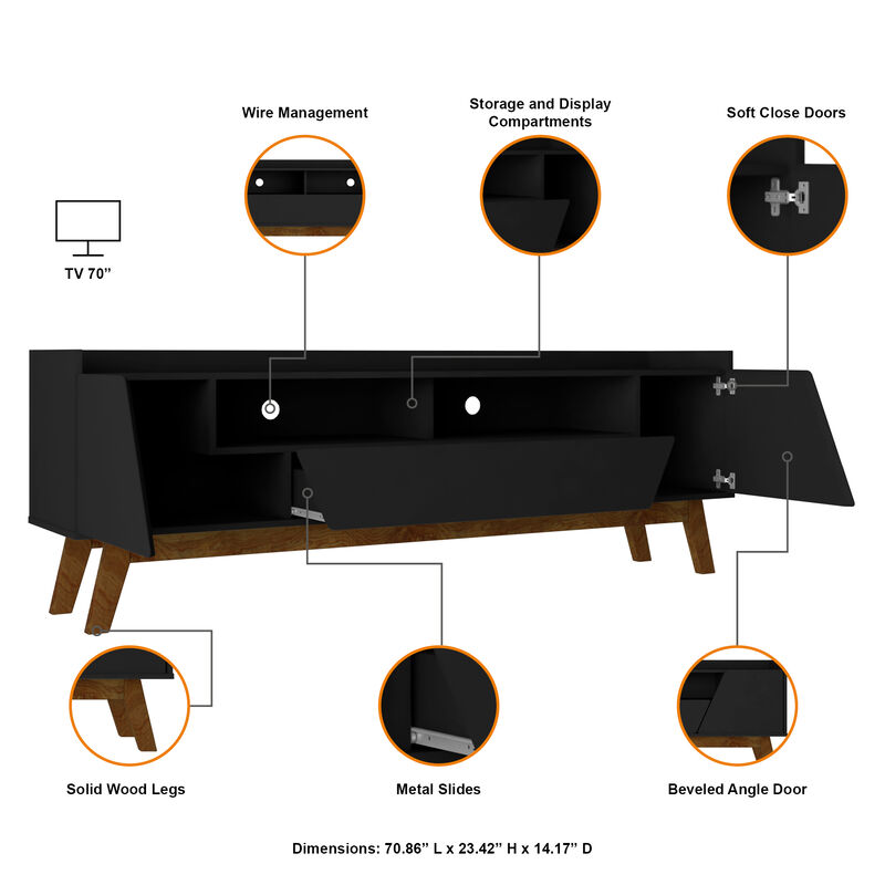 Marcus Large TV Stand in Black