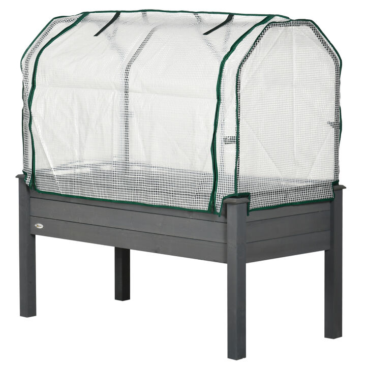 Hivvago Outdoor Raised Garden Bed with Greenhouse Cover Planter
