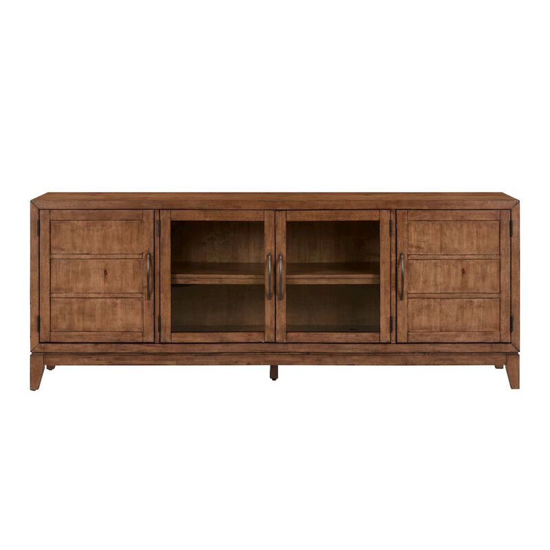 Liberty Furniture Shaker Lakes 82 Inch TV Console for Living Room  - Harvest Brown image number 0